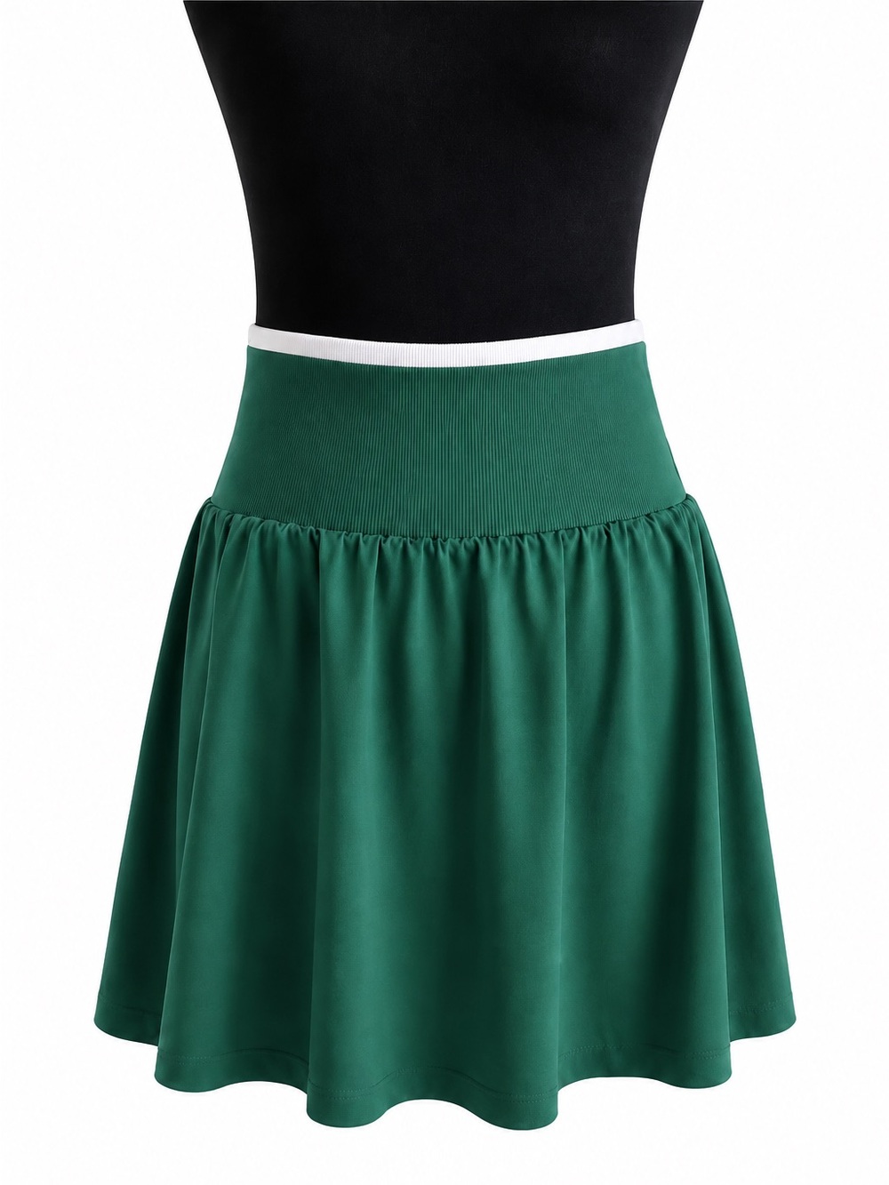all in motion Emerald Green A-Line Mini Skirt with White Trim